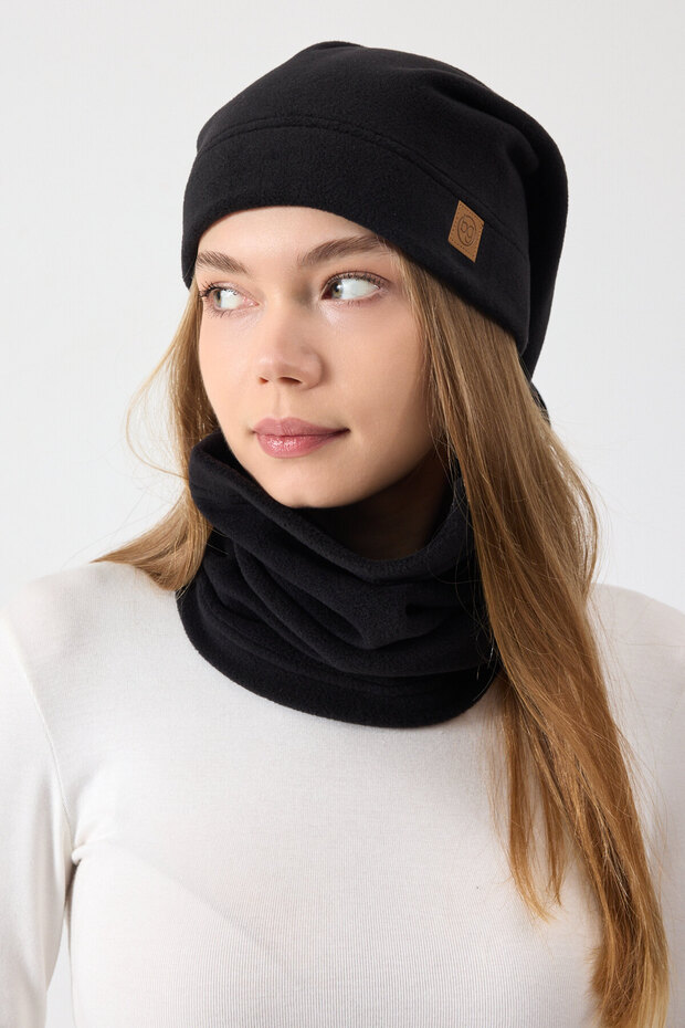 100% Micro Polar Fleece Extra Flexible and Soft Women's Beanie Neck Warmer Set