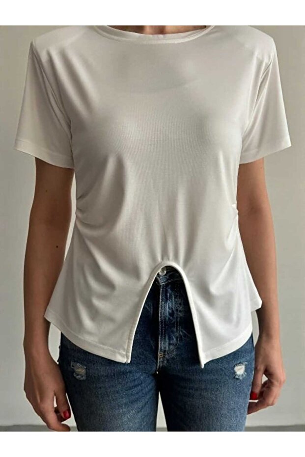 Vatkalı Yan Pilise Detay Basic Bluz - 5