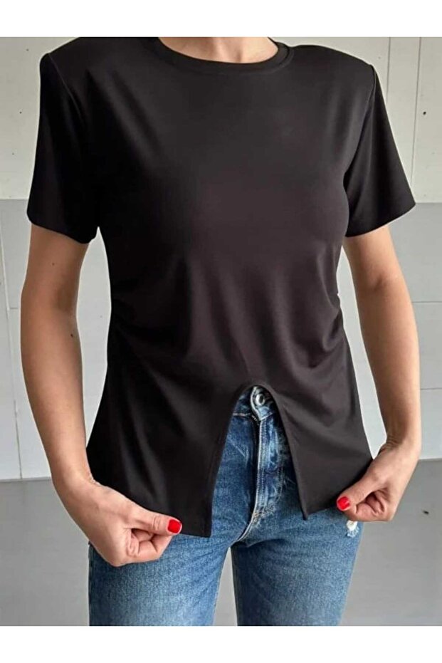 Vatkalı Yan Pilise Detay Basic Bluz - 5