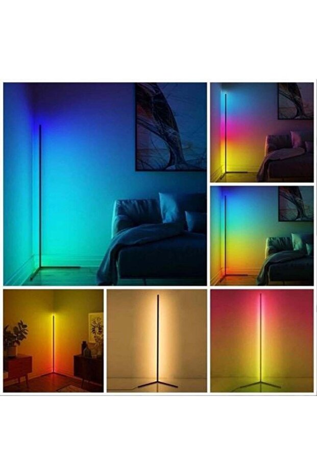 مصباح زاوية أرضي ذكي بتقنية LED - تحكم عبر التطبيق وتفاعل صوتي - 4