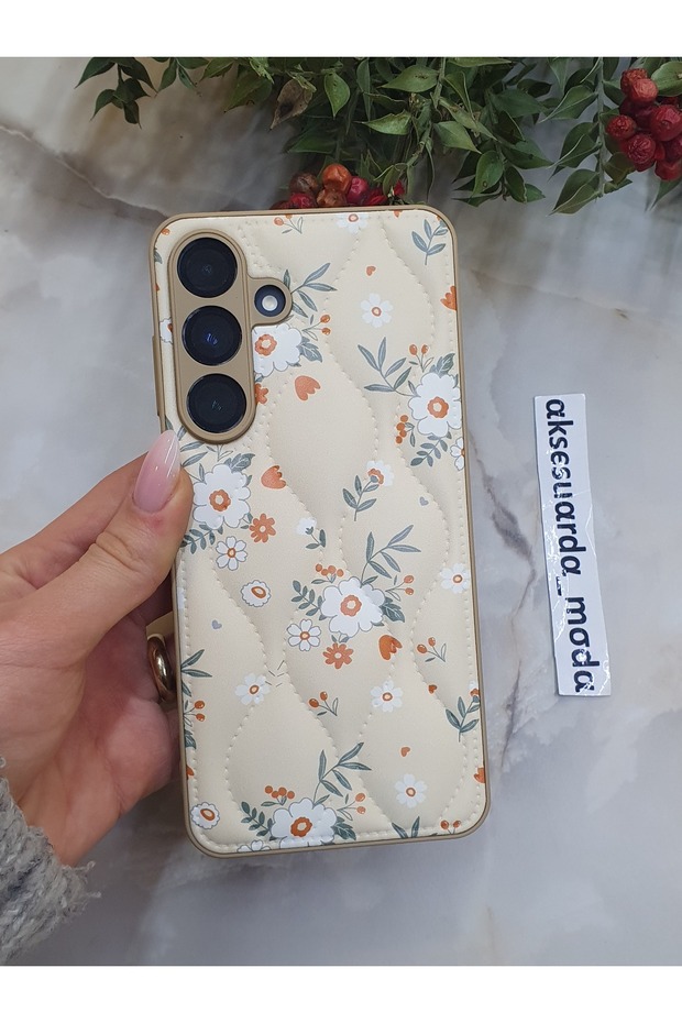 Samsung Galaxy A35 Compatible Quilted Floral Pattern Puff Case