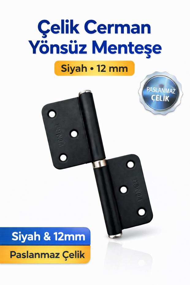 Steel Cerman Non-Directional Door Hinge Black 12 mm | Stainless Steel Door Hinge