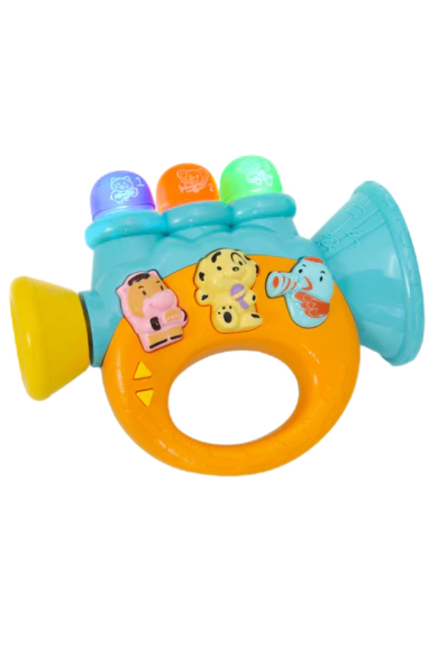 -Baby Musical Rattle Toy with Lights & Sounds - Orange