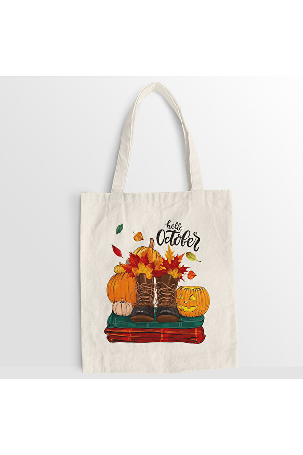 Hello October canvas bag