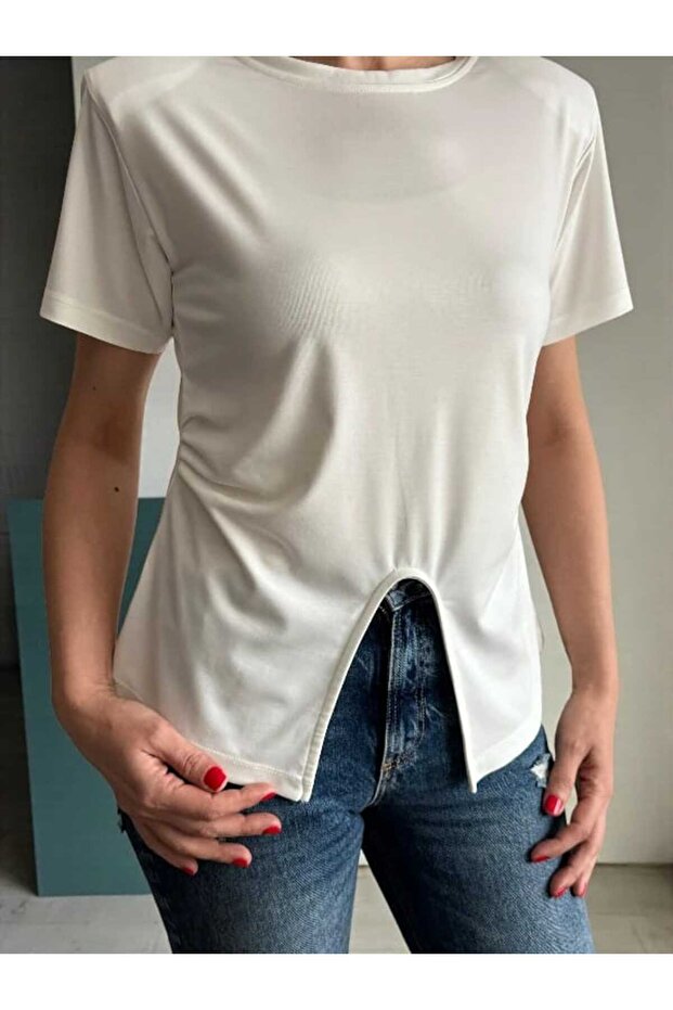 Vatkalı Yan Pilise Detay Basic Bluz - 3