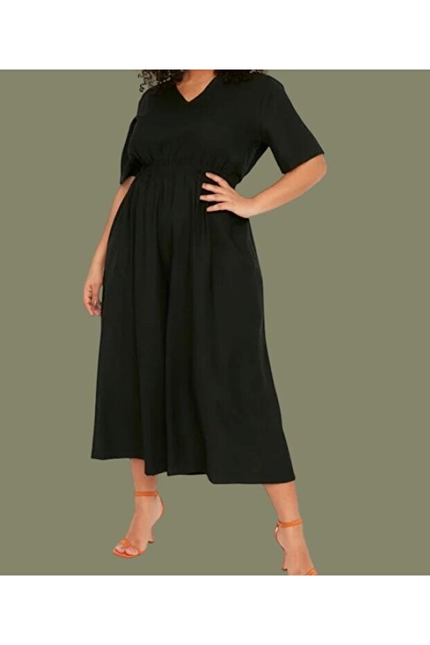 Siyah Bel Detaylı Tulum - 3