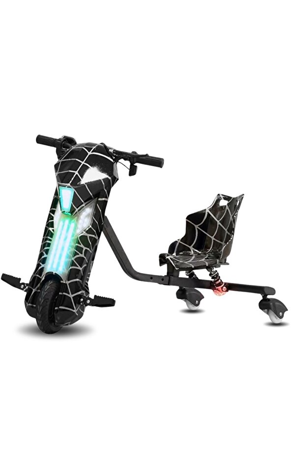 8" V-Type Kids Electric Drift Car - 18KM/H Turbo Speed with Bluetooth & LED