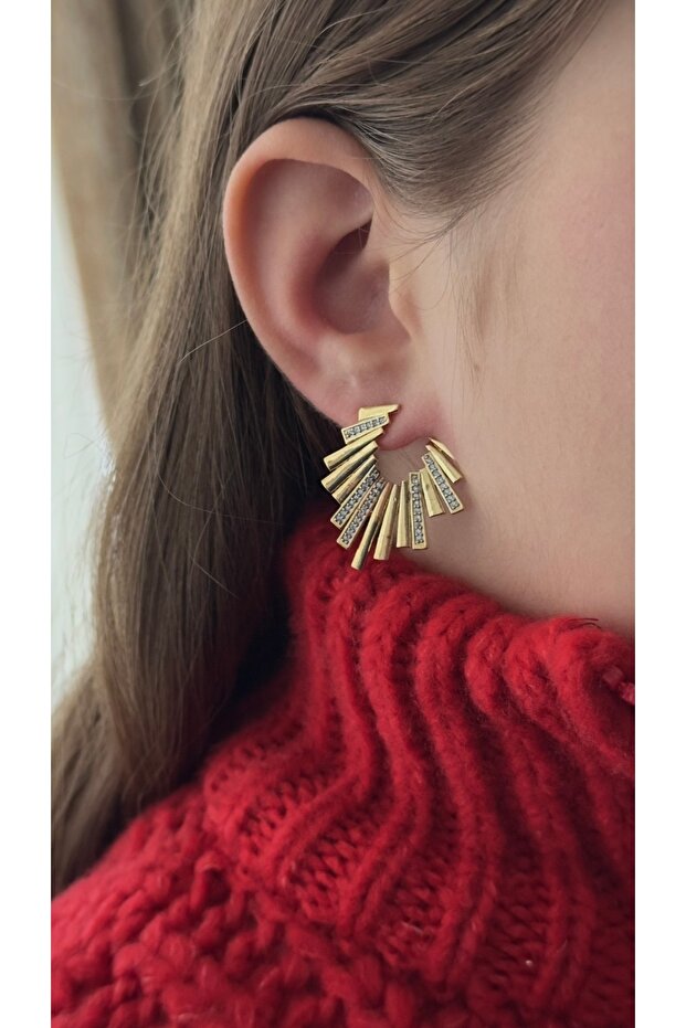 أقراط مرصعة بحجر الزركون المطابق للماركات العالمية