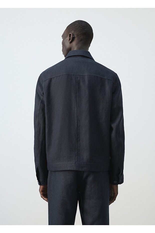 %100 keten cepli ceket - 4