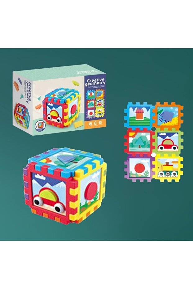 Creative cube with geometric shapes - 1