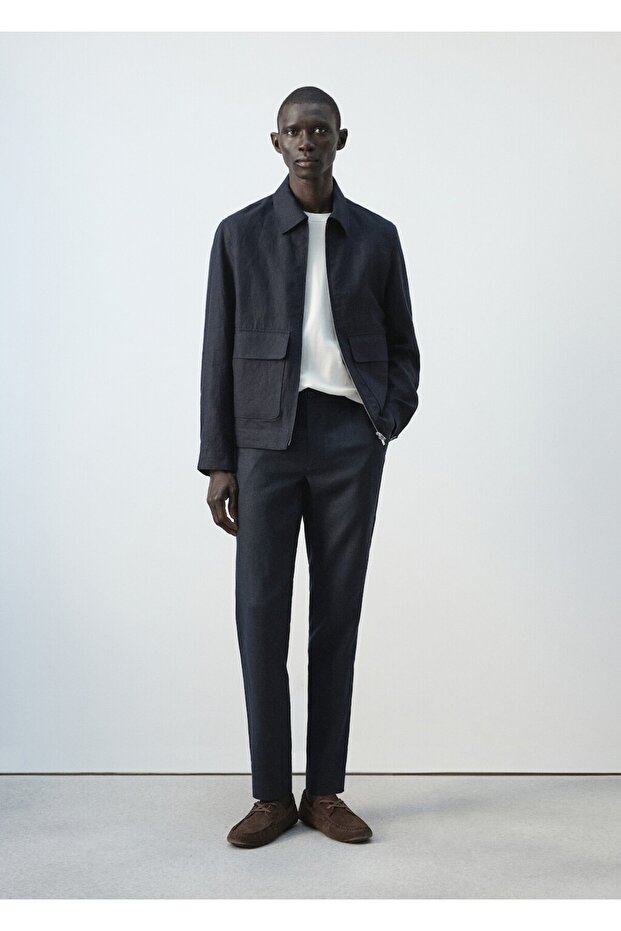 %100 keten cepli ceket - 2