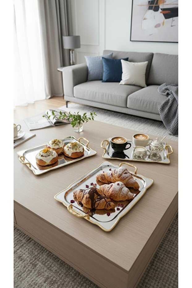 طقم صواني تباسي تقديم متعدد الاستخدامات - 6