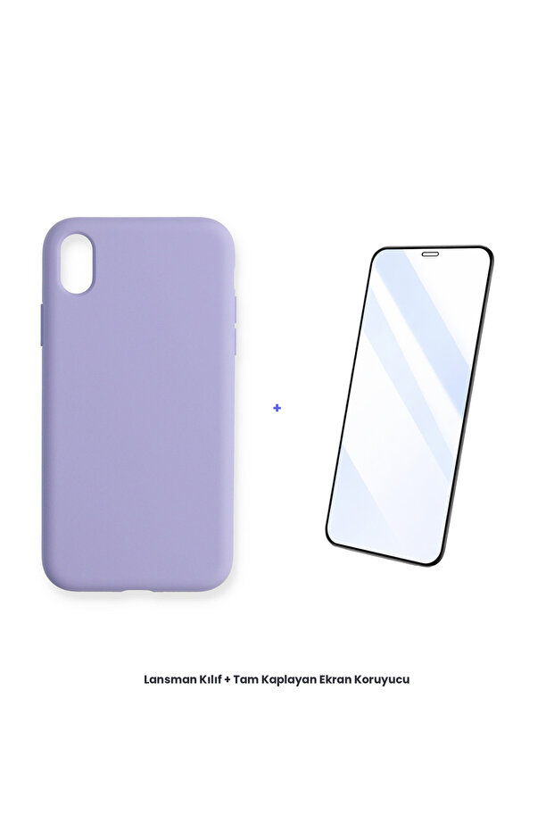 حافظة إطلاق نار لهاتف iPhone XR + مجموعة واقي شاشة مضاد للكهرباء الساكنة - أرجواني - 1