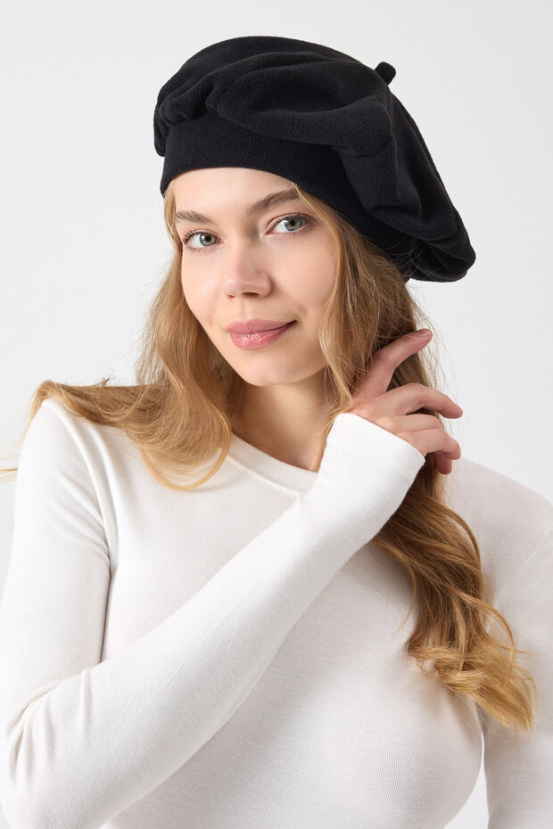 100% Micro Polar French Style Toptie Painter Women's Hat/Beret
