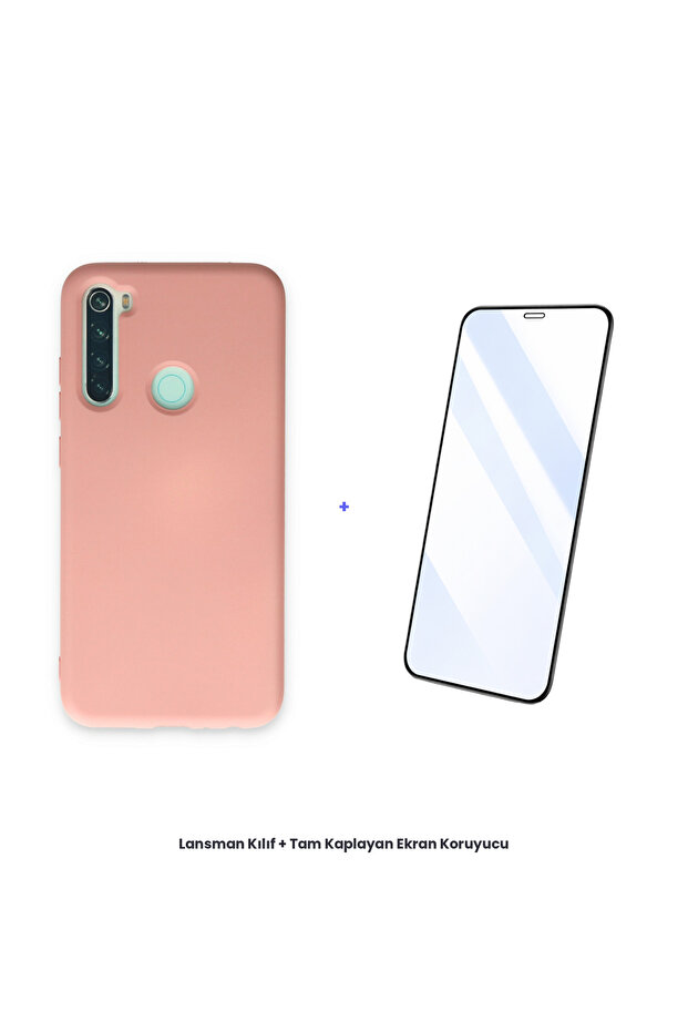 حافظة Redmi Note 8 + مجموعة واقي شاشة مضاد للكهرباء الساكنة - بودرة - 1