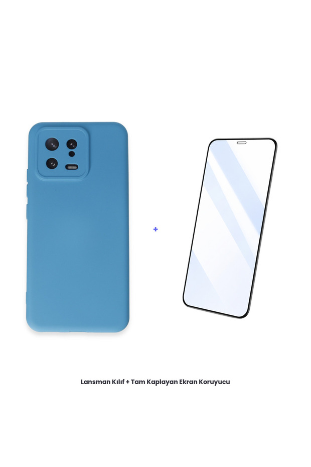 حافظة مي 13 + مجموعة واقي شاشة مضاد للكهرباء الساكنة - أزرق - 1