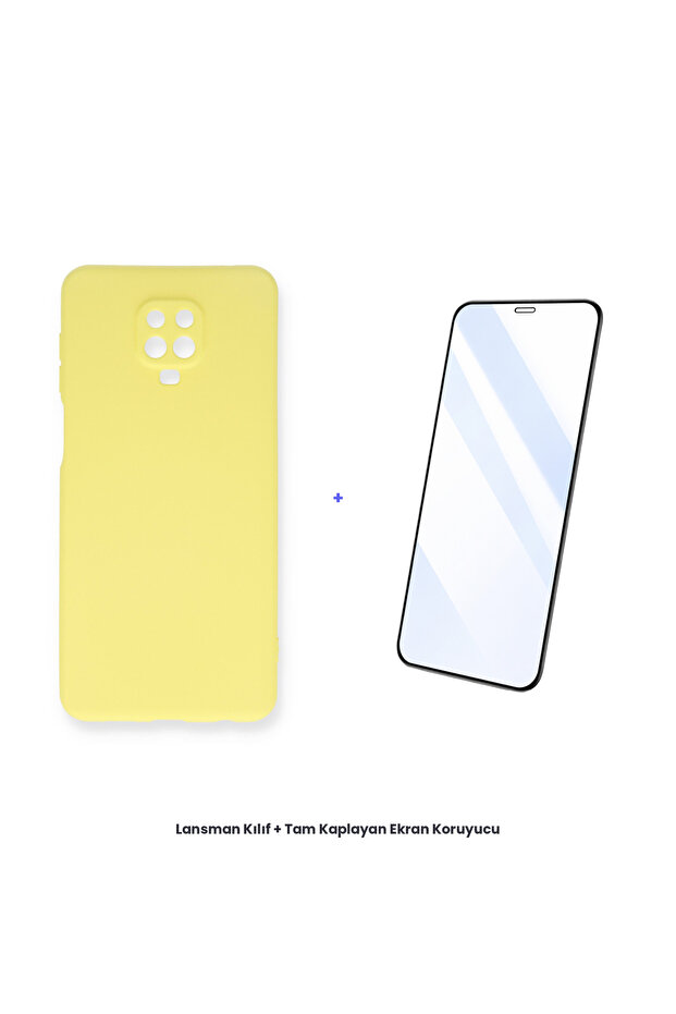 حافظة إطلاق Redmi Note 9 Pro + مجموعة واقي شاشة مضاد للكهرباء الساكنة - أصفر - 1