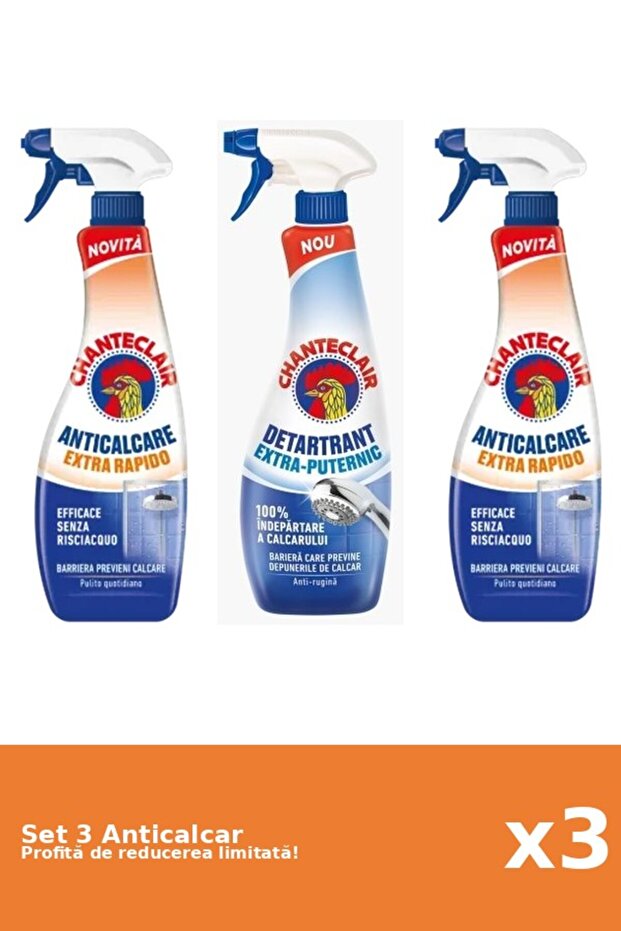 Set 3 Anticalcar Chanteclair: 2xRapid, 1xPuternic - 1