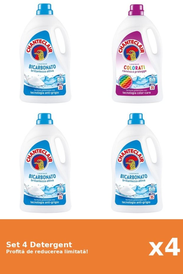 Set 4 Detergent Chanteclair: 3xBicarbonat, 1xColor