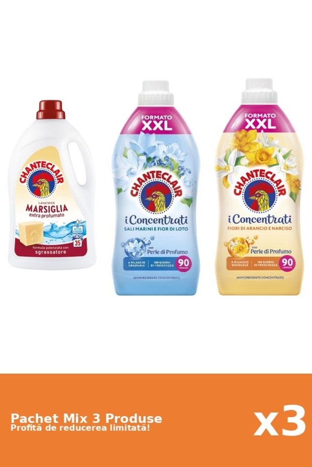 Set 3 Mix Chanteclair: 1 Detergent, 2 Balsam