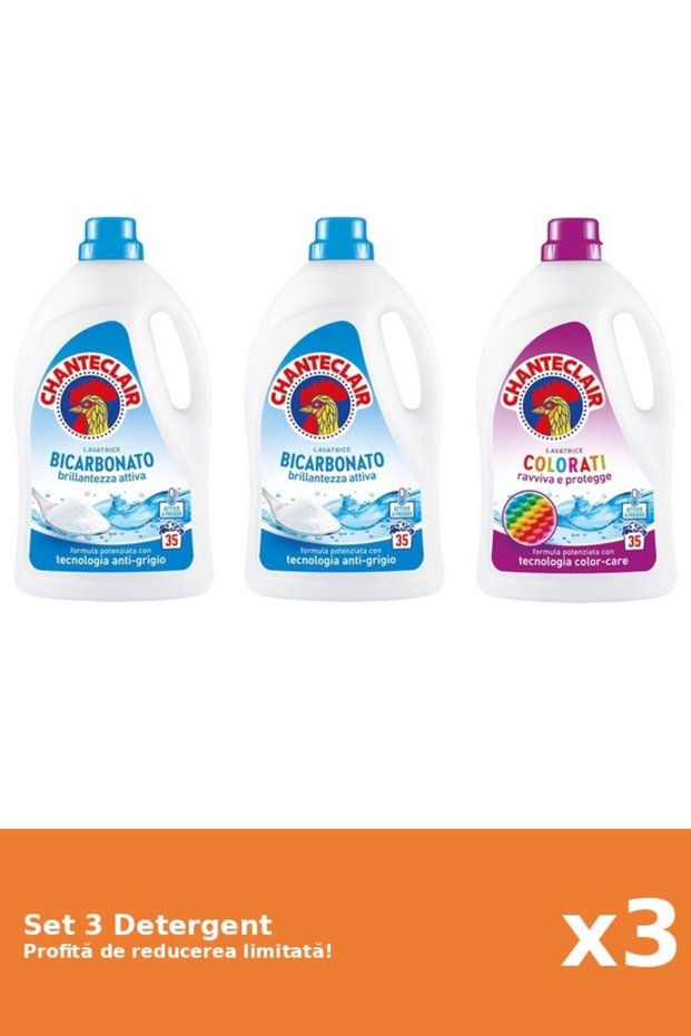 Set 3 Detergent Chanteclair: 2xBicarbonat, 1xColor
