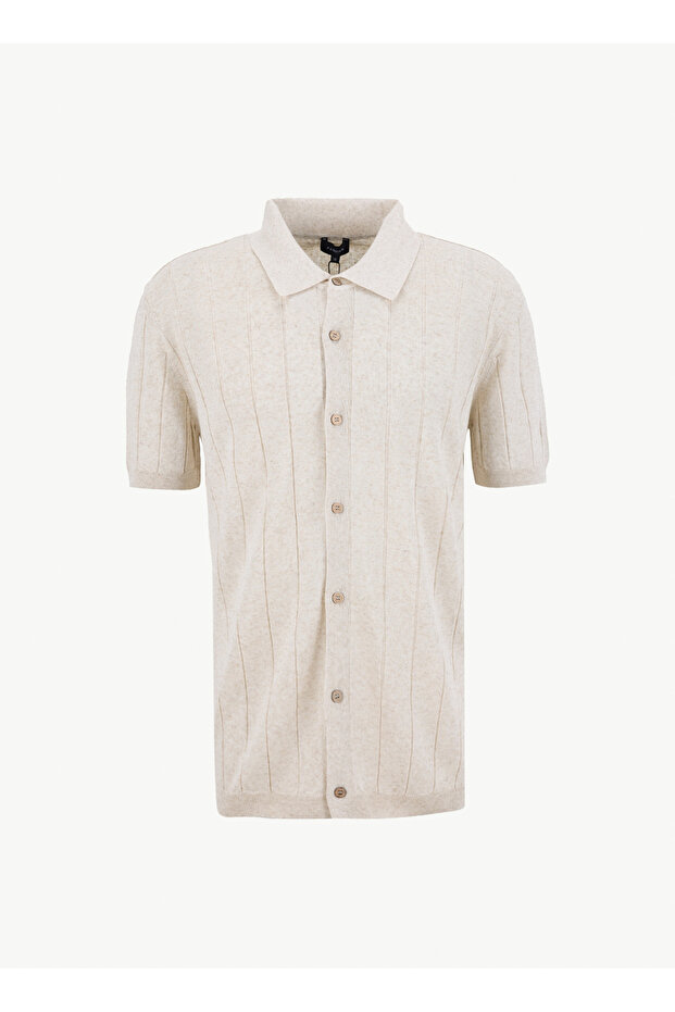 Triko Gömlek, 2XL, Bej - 6