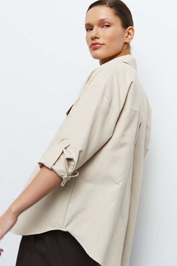 Cepli Oversize Gömlek - 7