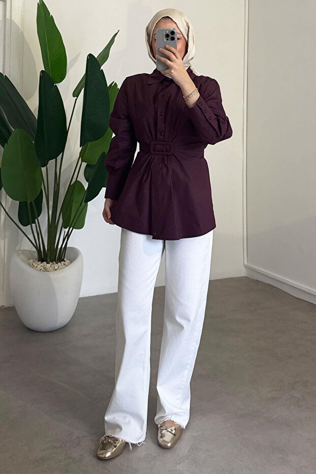 Tokalı Tunik - Bordo - 4