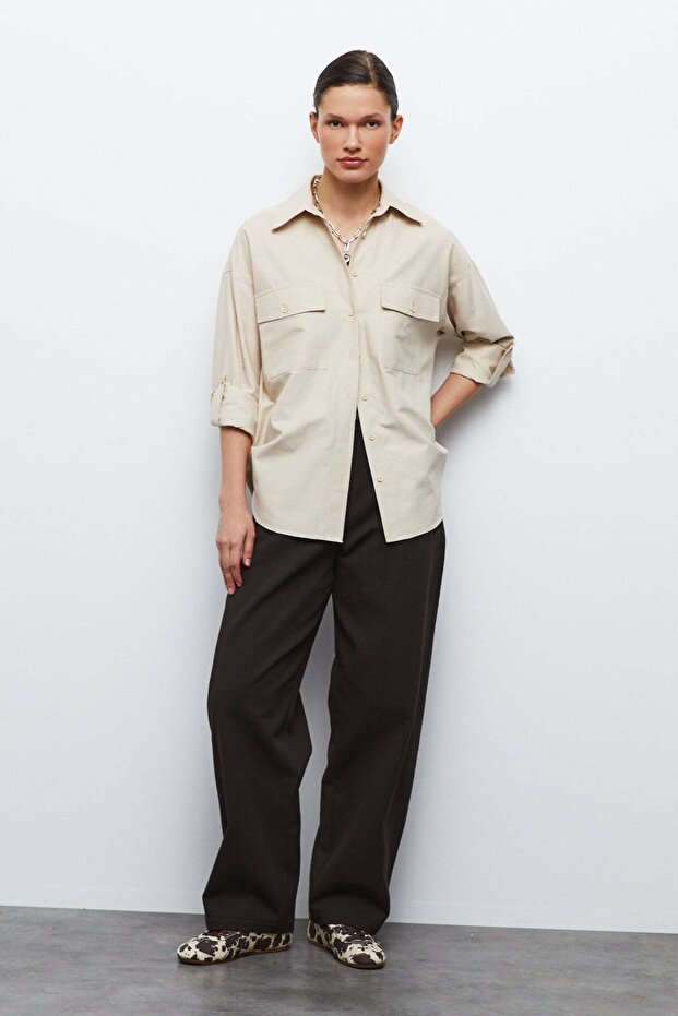 Cepli Oversize Gömlek - 6