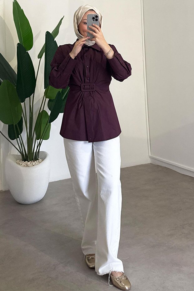 Tokalı Tunik - Bordo - 3