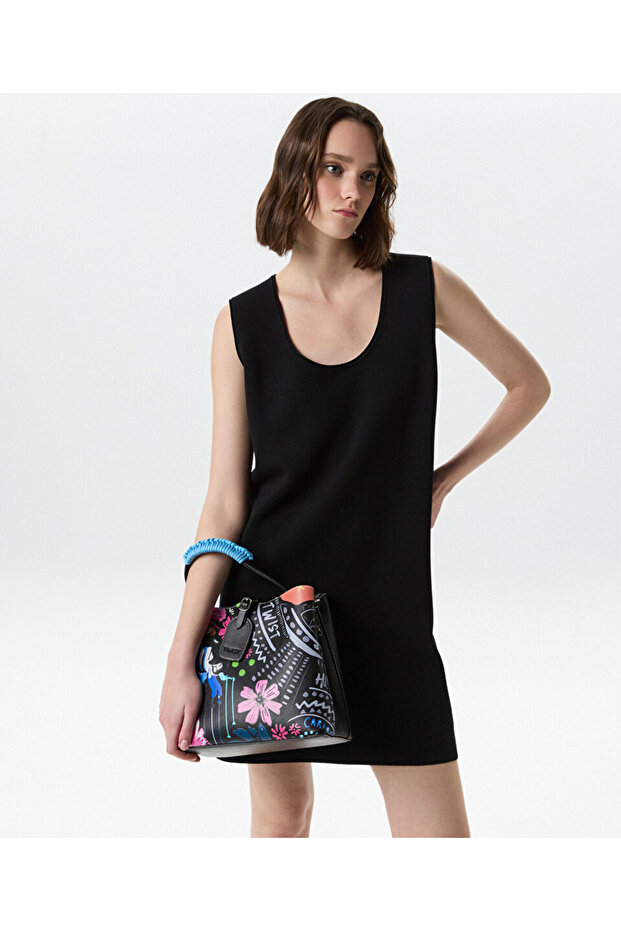 GÖRSEL BASKILI DERİ GÖRÜNÜMLÜ ÇANTA - 1