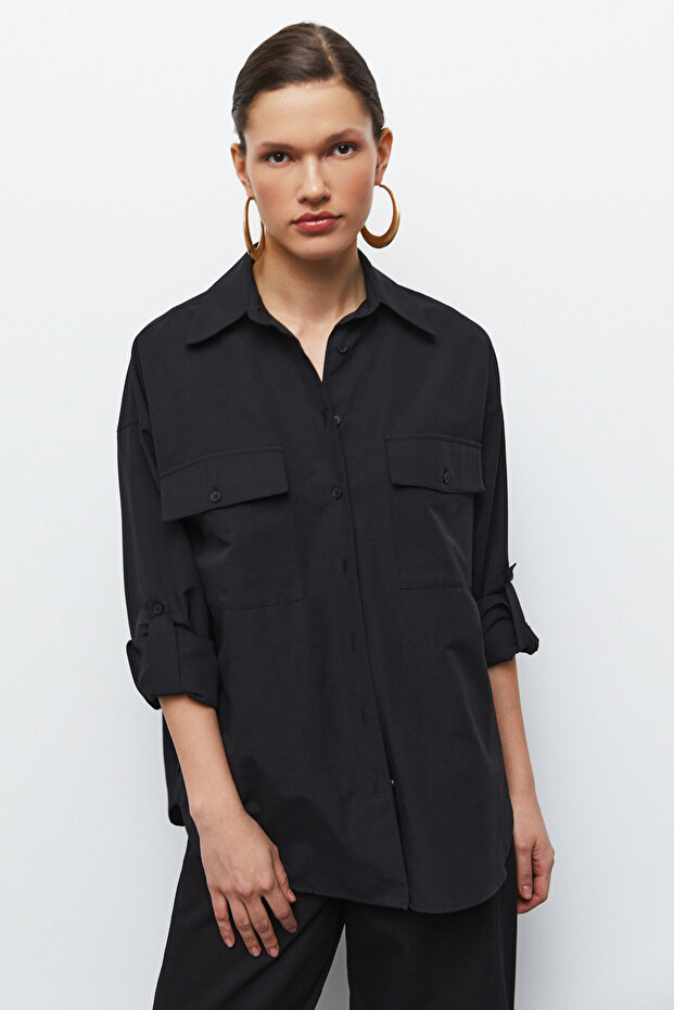 Cepli Oversize Gömlek - 4