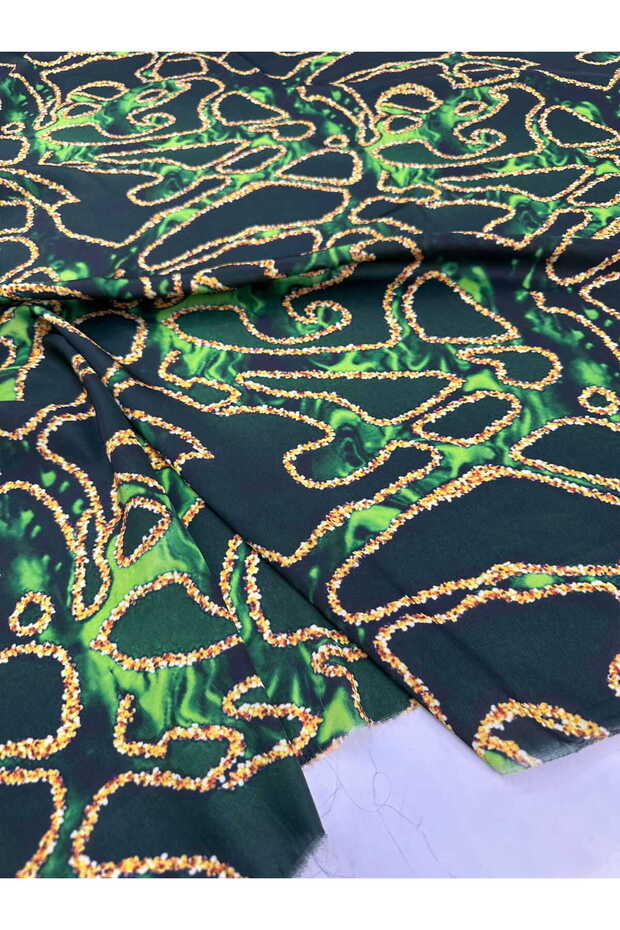 Fyona pattern digital print silk satin fabric