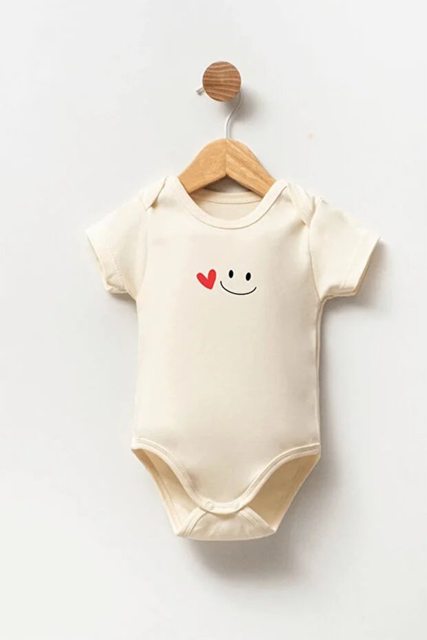 100% Cotton Baby Bodysuit - Smile Bodysuit - Baby Bodysuit Badi - Written Bodysuit