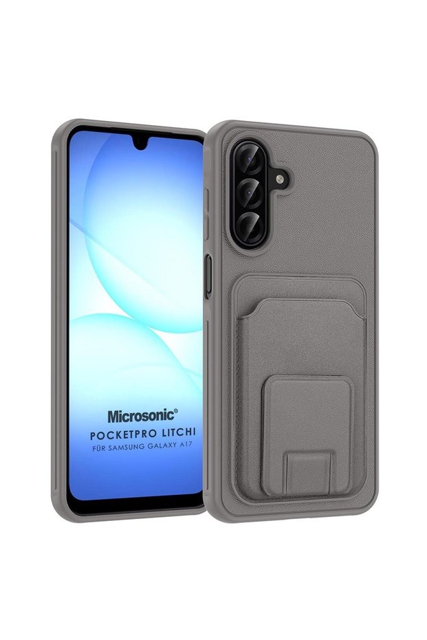 Samsung Galaxy A17 Case Pocketpro Litchi Grey