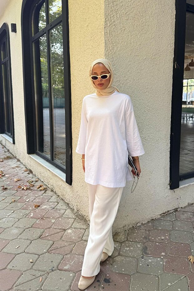 Basıc T-shirt 4-6694- BEYAZ - 4