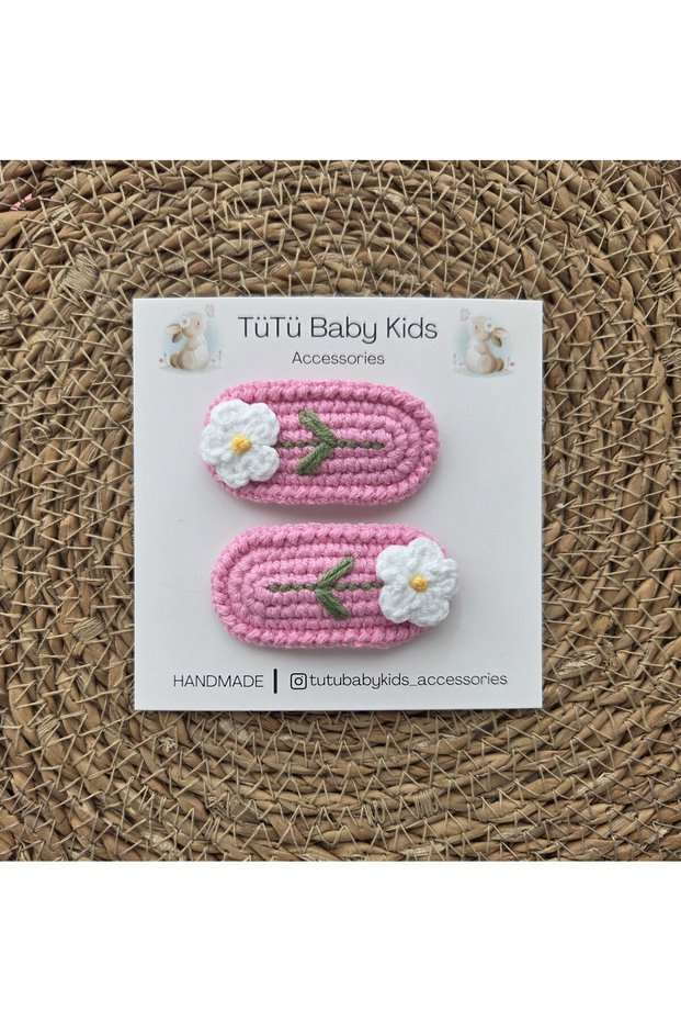 Set of 2 Knitted Buckles, 5 cm Baby & Child & Adult Buckle Set, Holiday Buckle Set, Snap Buckle Set