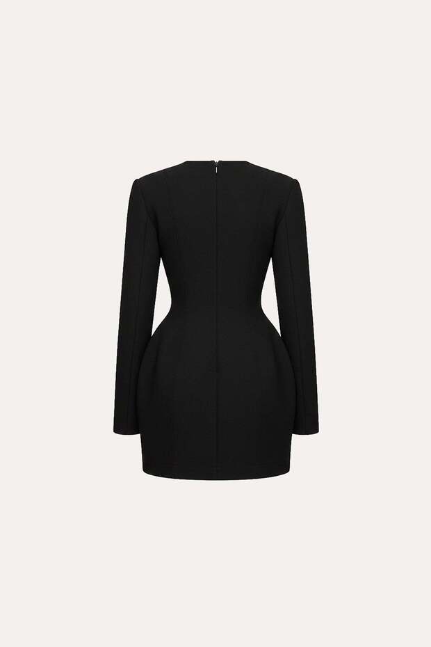 Curved mini elbise - 7