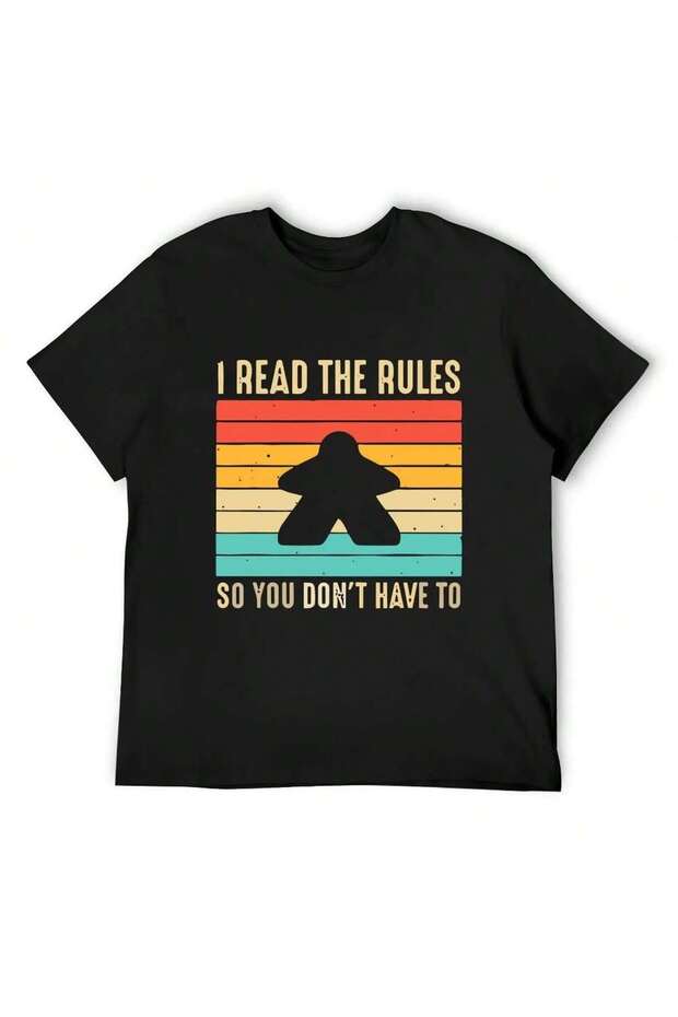 Unisex I Read the Rules Printed Oversize Comfortable Daily Use Combed Cotton T-Shirt
