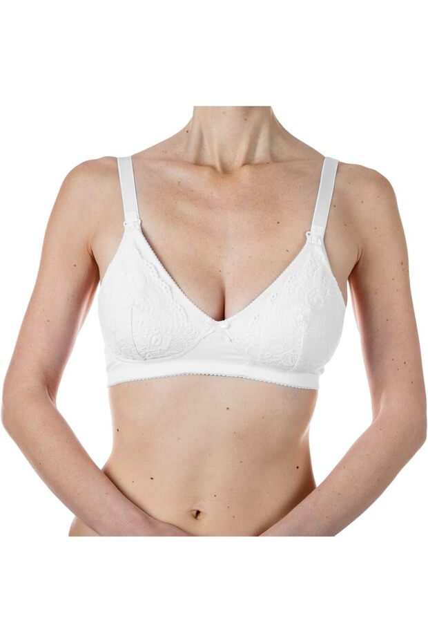 Cotton Stretch Nursing Bra 6C, White