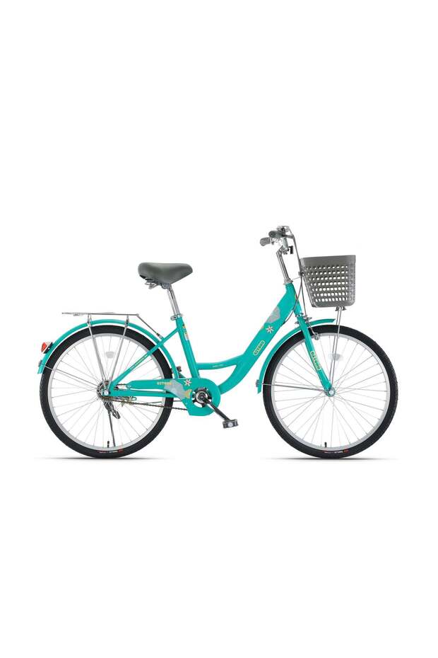 Bicycle With Basket 20 Inch Green