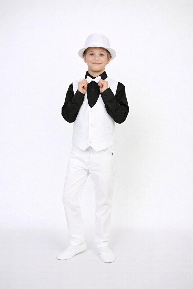 Boy's Vest Suit Lycra Pants Long Sleeve Shirt