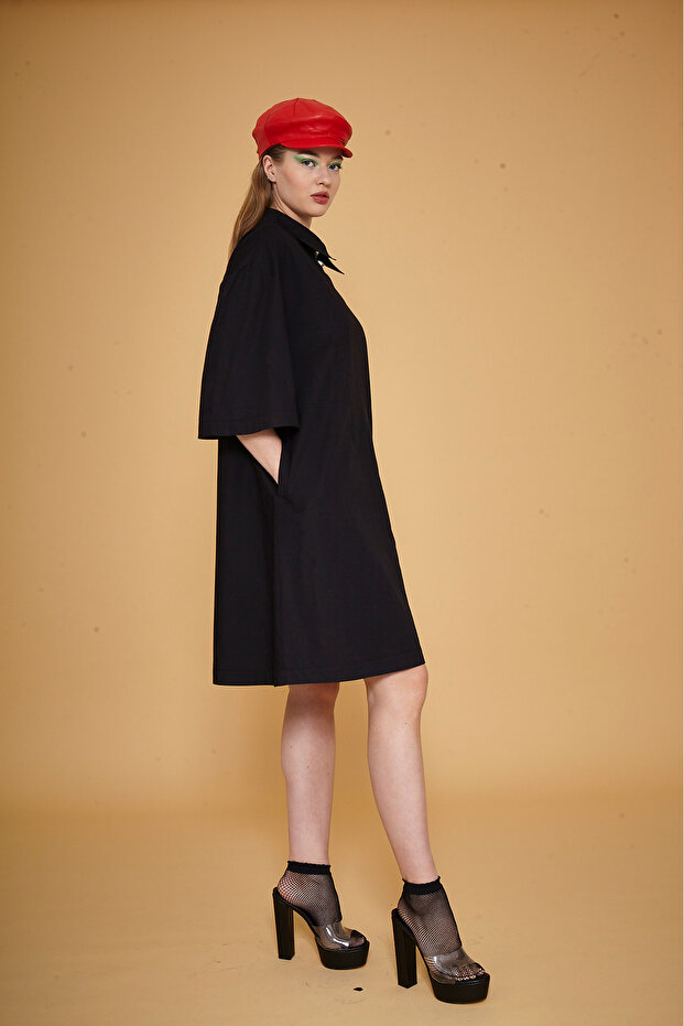 Gömlek Yaka Elbise - 2