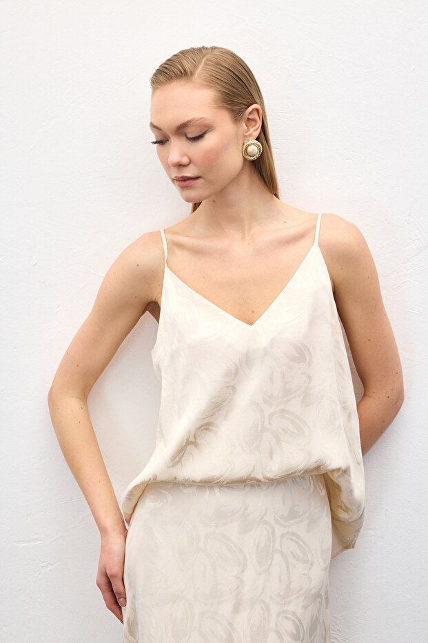 Lior Askılı Bluz - Bej - 1