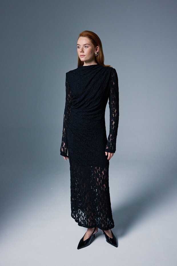 Dantel Elbise - Siyah - 2