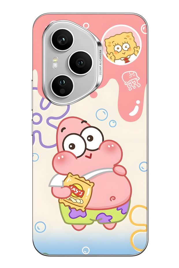 غطاء هاتف شفاف متوافق مع هونر 400 برو بنمط باتريك ستار - 1