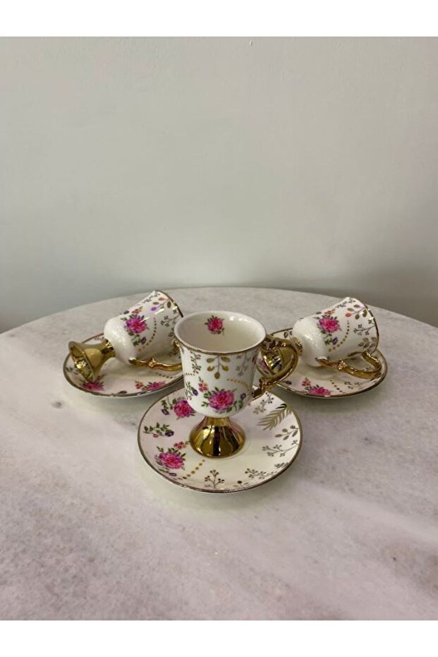 طقم أكواب بنقشة الورد - 2