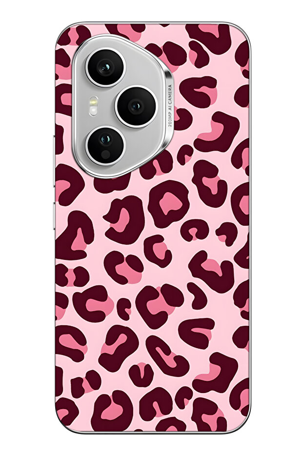 غطاء هاتف شفاف بنمط الفهد الوردي متوافق مع هونور 400 برو - 1