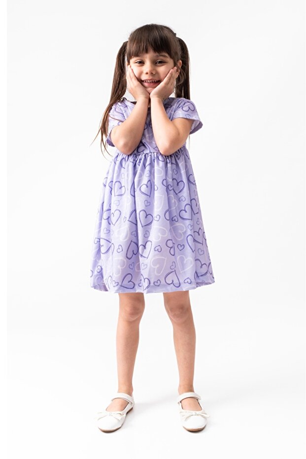 Summer Short Sleeve Girl's Printed Dress