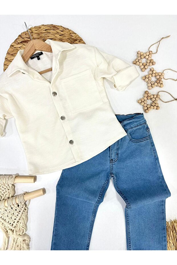 Boy's Denim Trousers and Shirt Holiday Set
